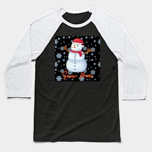 Snow Man Baseball T-Shirt